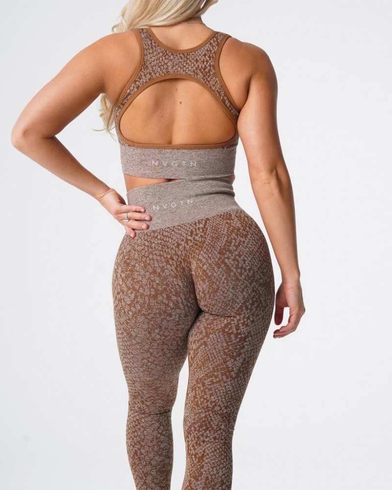 NVGTN Snakeskin Seamless Naisten Leggingsit Beige | FI389NW