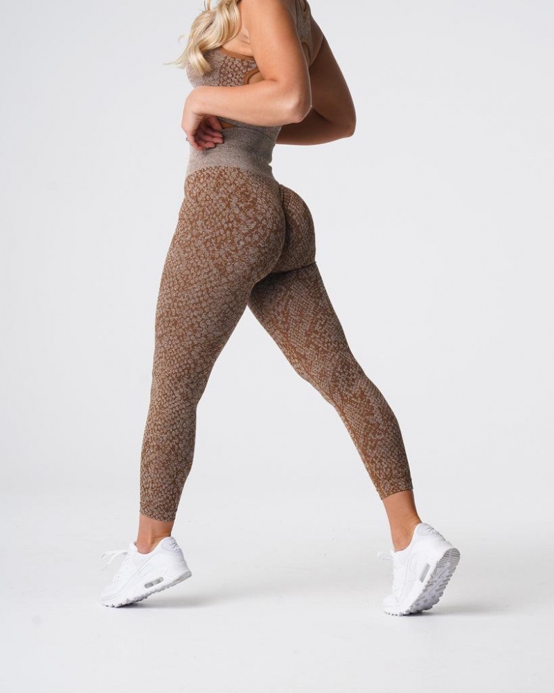 NVGTN Snakeskin Seamless Naisten Leggingsit Beige | FI389NW