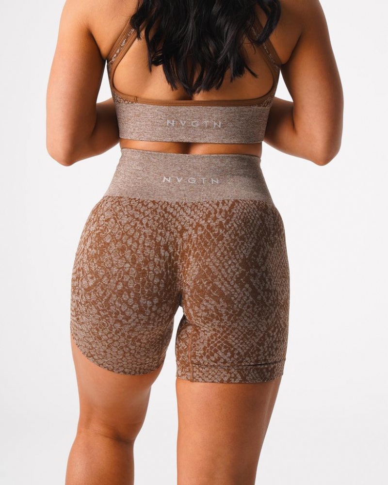 NVGTN Snakeskin Seamless Naisten Shortsit Beige | FI540ZU