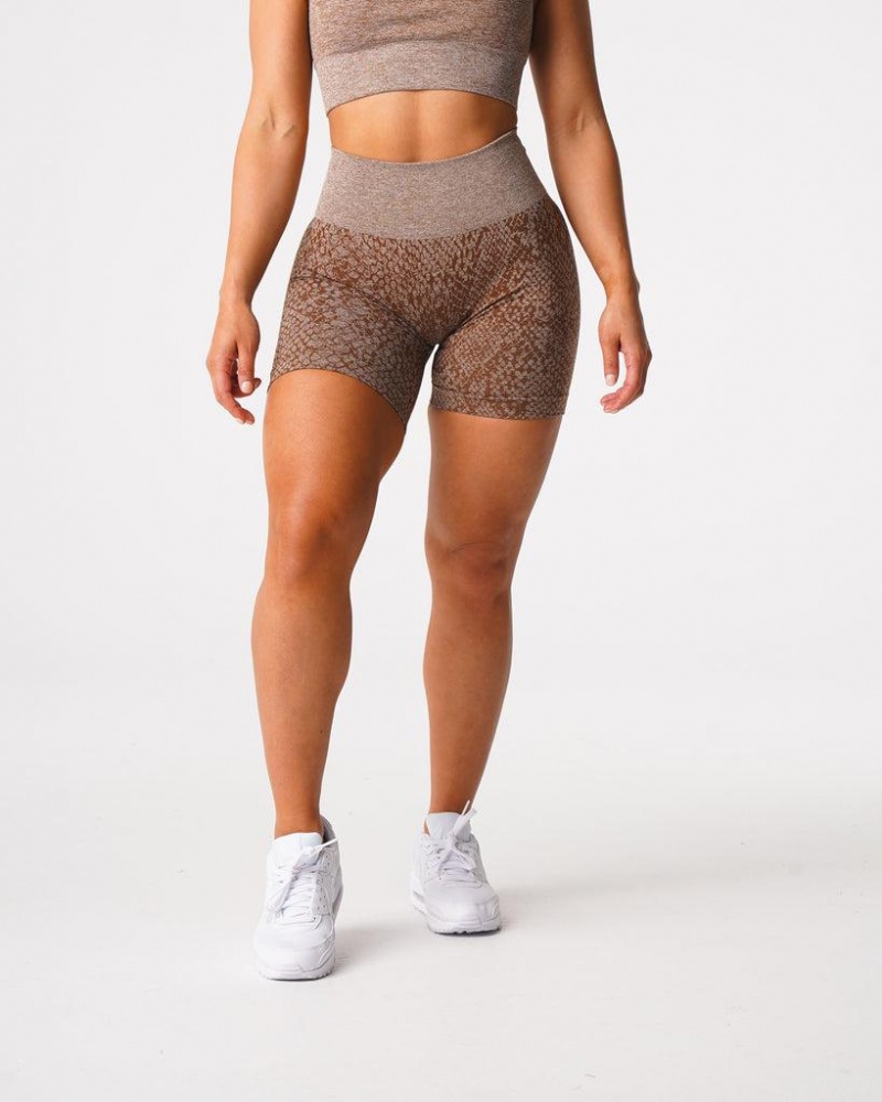 NVGTN Snakeskin Seamless Naisten Shortsit Beige | FI540ZU