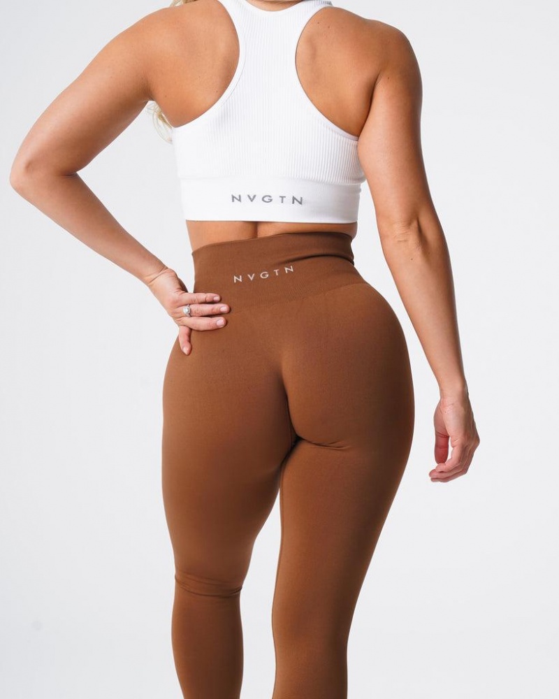 NVGTN Solid Seamless Naisten Leggingsit Kahvi | FI675NW