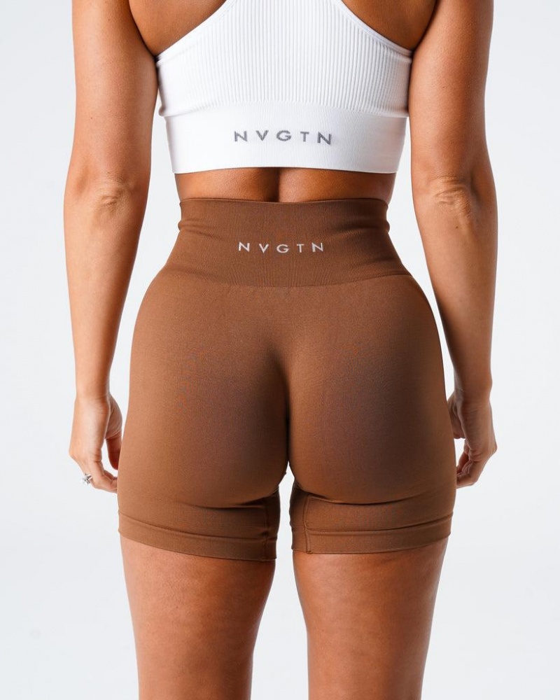 NVGTN Solid Seamless Naisten Shortsit Kahvi | FI774ZU