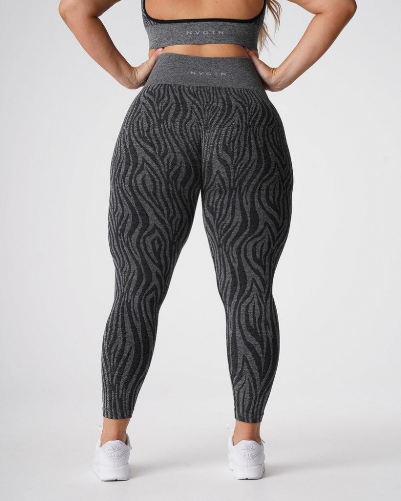 NVGTN Speckled Zebra Seamless Naisten Leggingsit Mustat | FI831NW