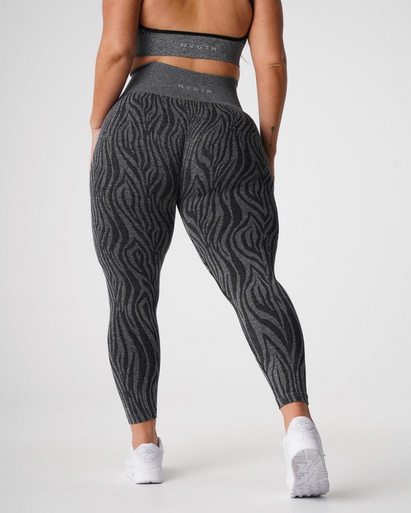 NVGTN Speckled Zebra Seamless Naisten Leggingsit Mustat | FI831NW