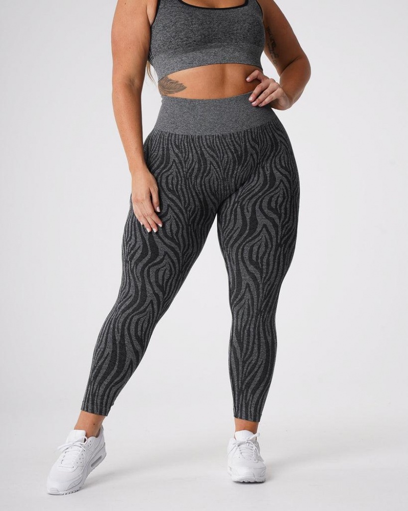 NVGTN Speckled Zebra Seamless Naisten Leggingsit Mustat | FI831NW