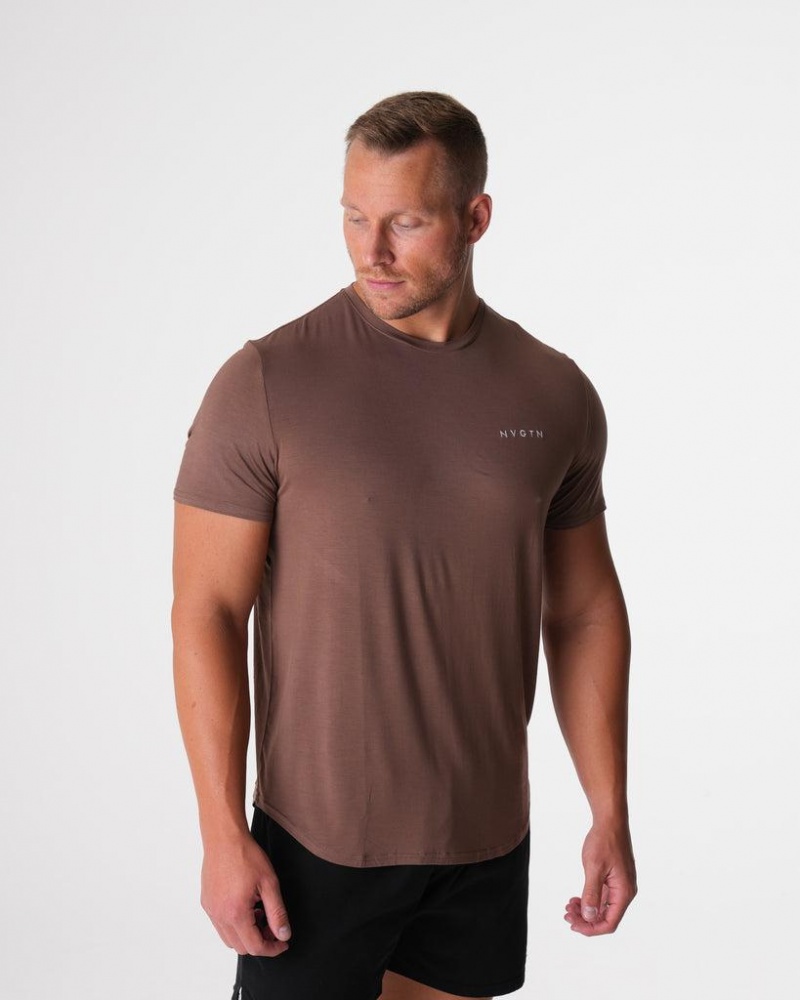 NVGTN Tech Fitted Tee Miesten T Paidat Beige | FI002WN