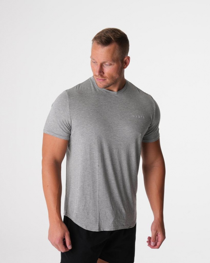 NVGTN Tech Fitted Tee Miesten T Paidat Harmaat | FI080WN