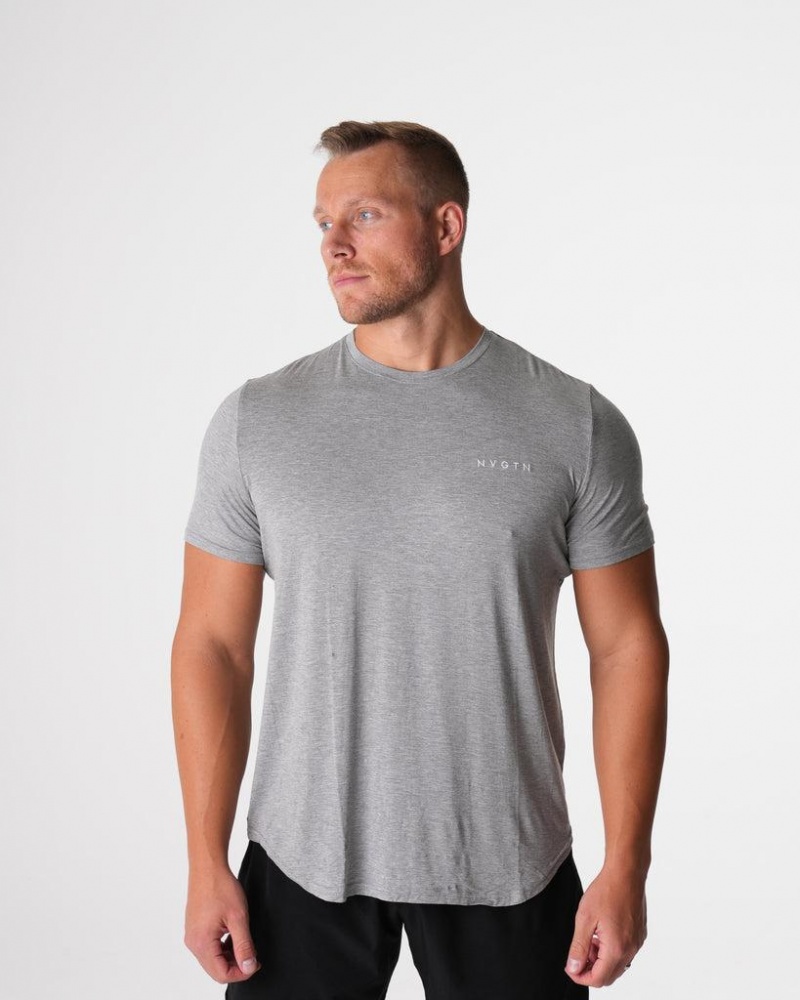 NVGTN Tech Fitted Tee Miesten T Paidat Harmaat | FI080WN