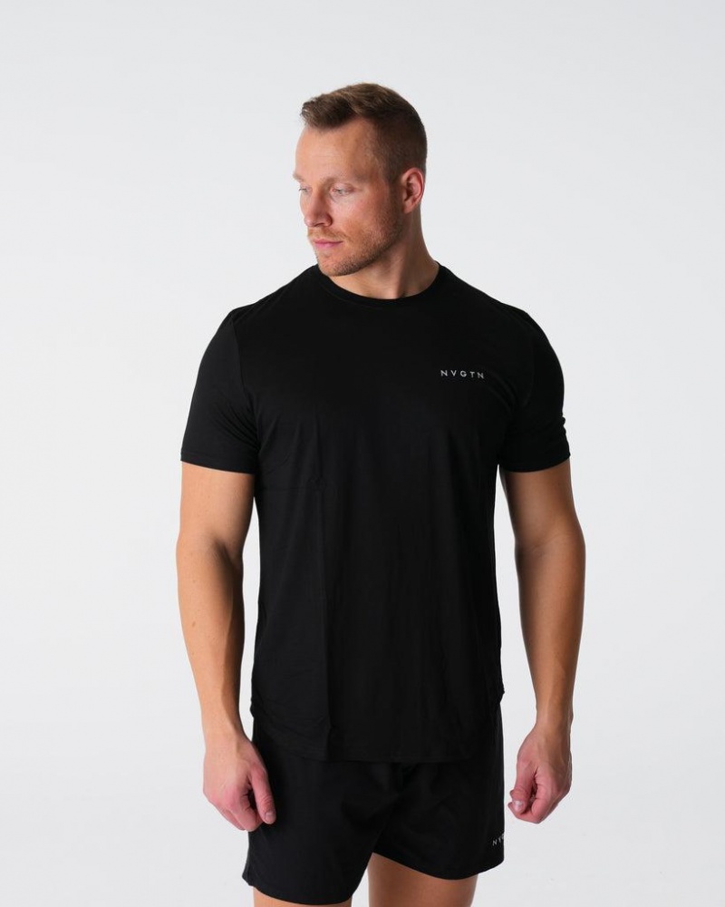 NVGTN Tech Fitted Tee Miesten T Paidat Mustat | FI821GS