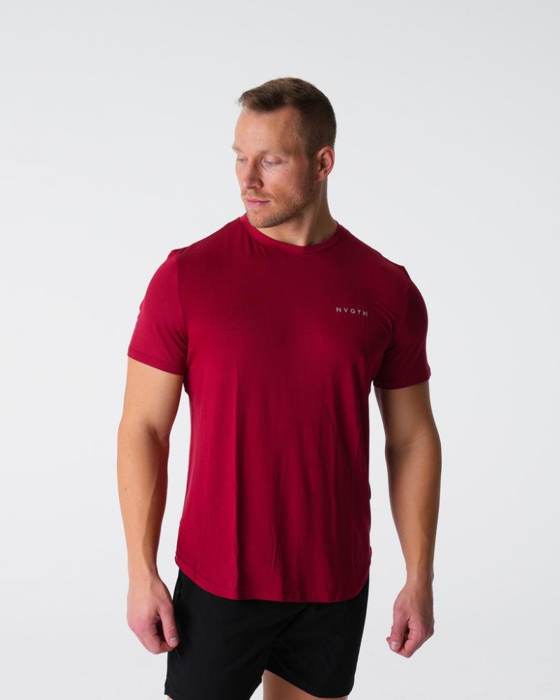 NVGTN Tech Fitted Tee Miesten T Paidat Punainen | FI795GS