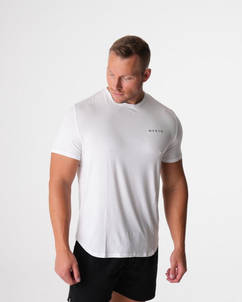 NVGTN Tech Fitted Tee Miesten T Paidat Valkoinen | FI106WN