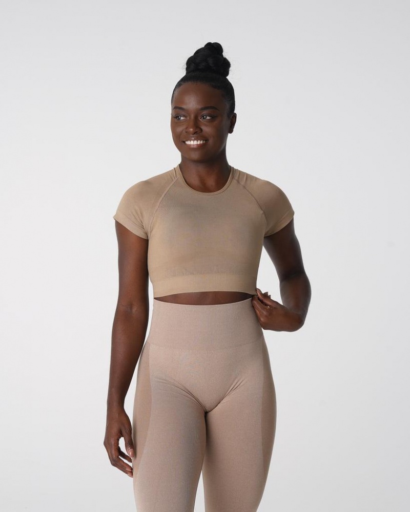 NVGTN Vortex Seamless Top Naisten Urheiluliivit Beige | FI731EB