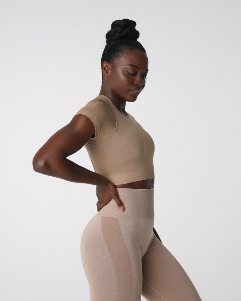 NVGTN Vortex Seamless Top Naisten Urheiluliivit Beige | FI731EB