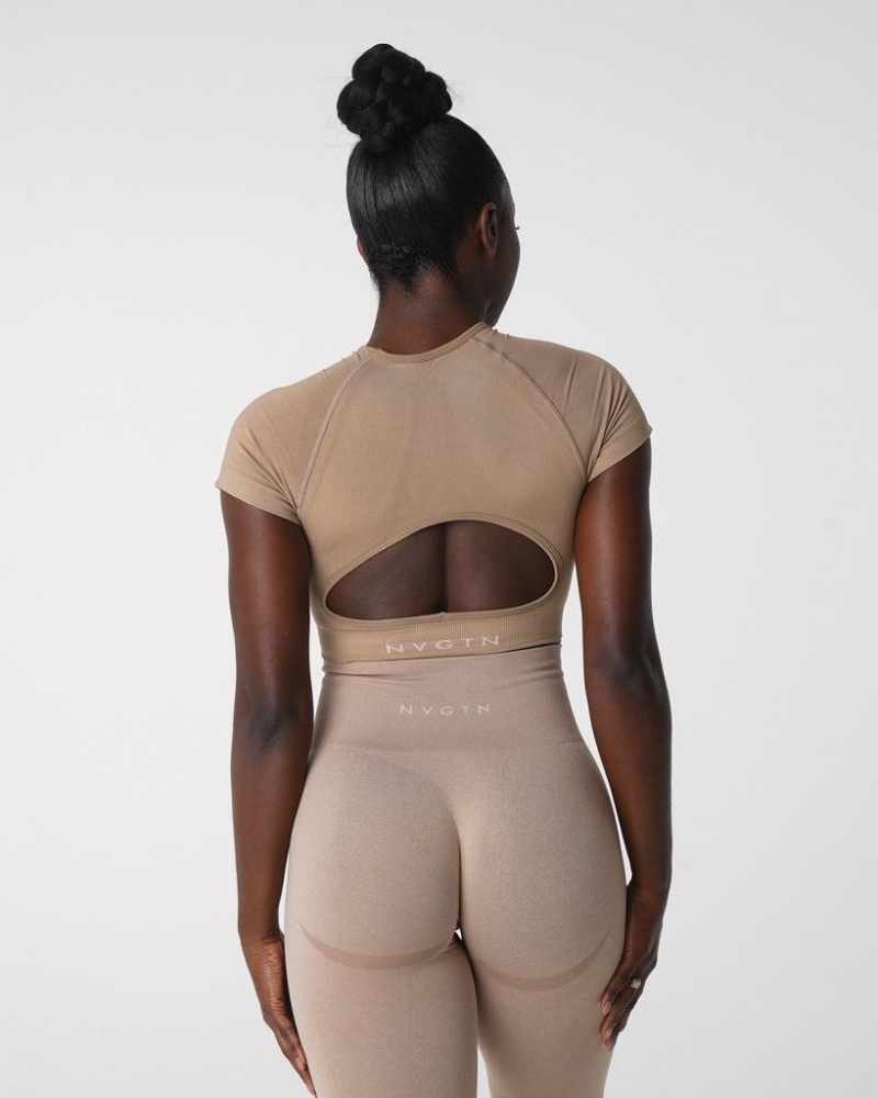 NVGTN Vortex Seamless Top Naisten Urheiluliivit Beige | FI731EB