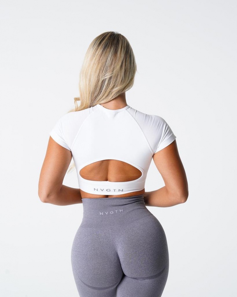 NVGTN Vortex Seamless Top Naisten Urheiluliivit Valkoinen | FI809EB