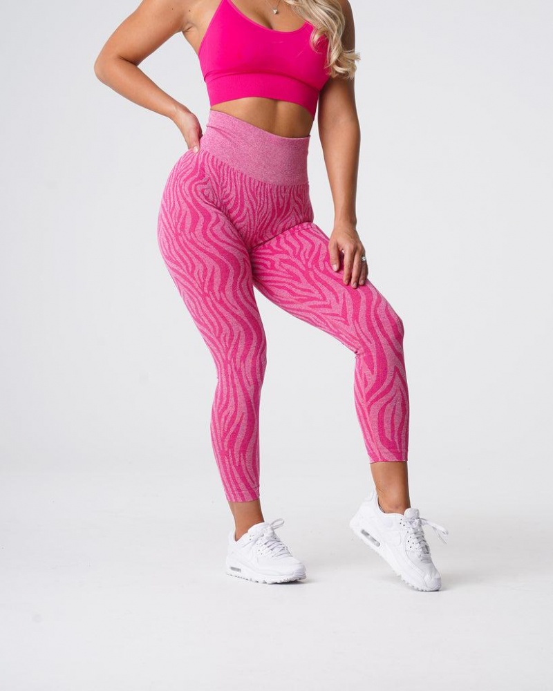 NVGTN Zebra Seamless Naisten Leggingsit Fuksia | FI400PJ