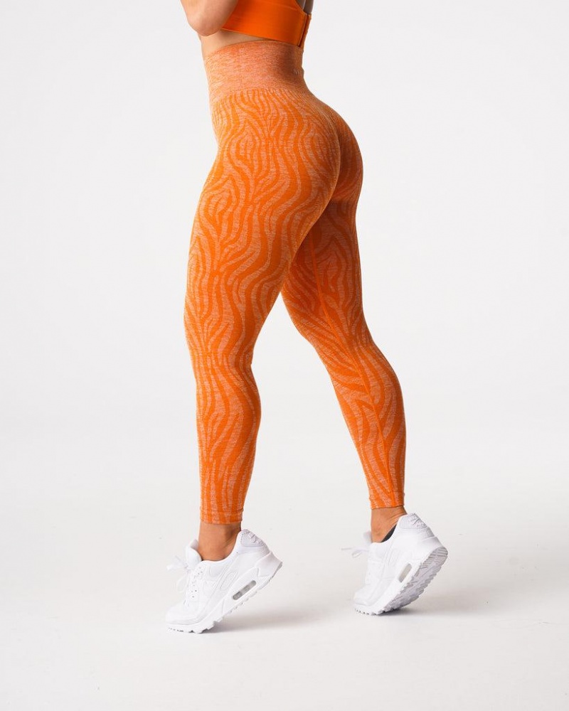 NVGTN Zebra Seamless Naisten Leggingsit Oranssi | FI478PJ