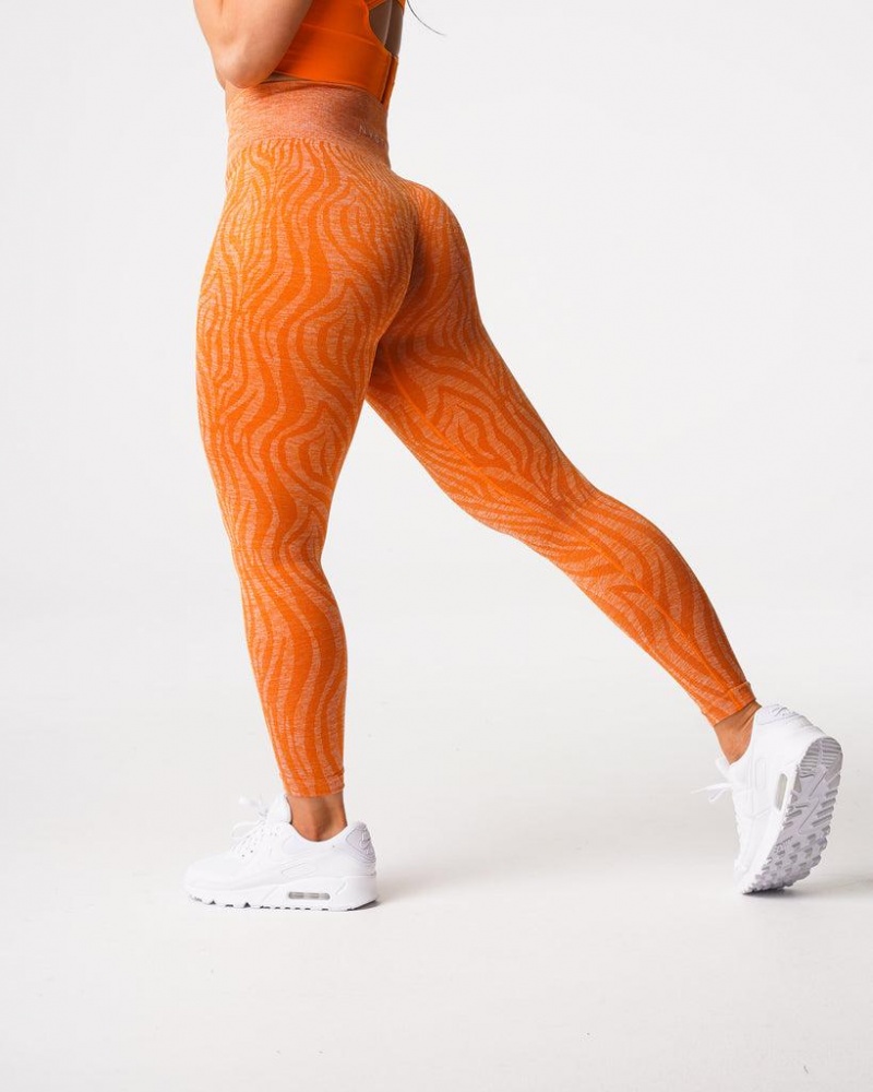 NVGTN Zebra Seamless Naisten Leggingsit Oranssi | FI478PJ