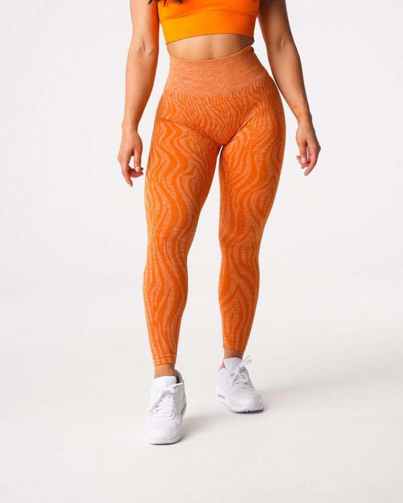 NVGTN Zebra Seamless Naisten Leggingsit Oranssi | FI478PJ