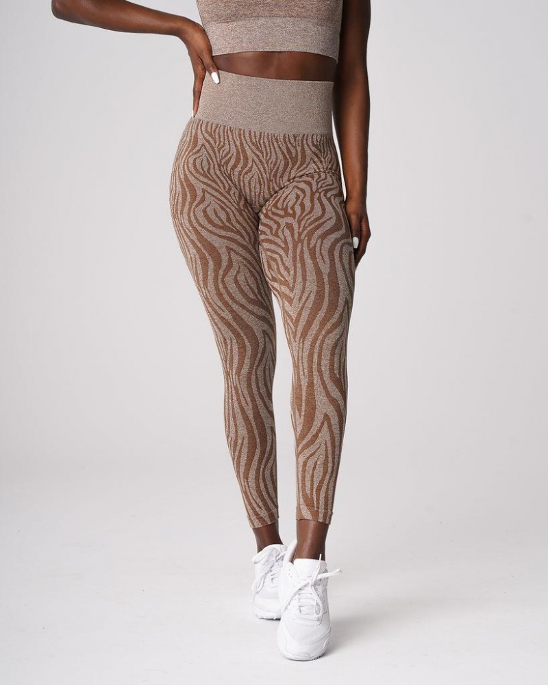 NVGTN Zebra Seamless Naisten Leggingsit Beige | FI504PJ