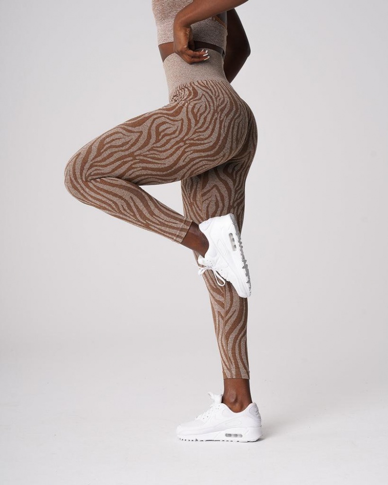 NVGTN Zebra Seamless Naisten Leggingsit Beige | FI504PJ